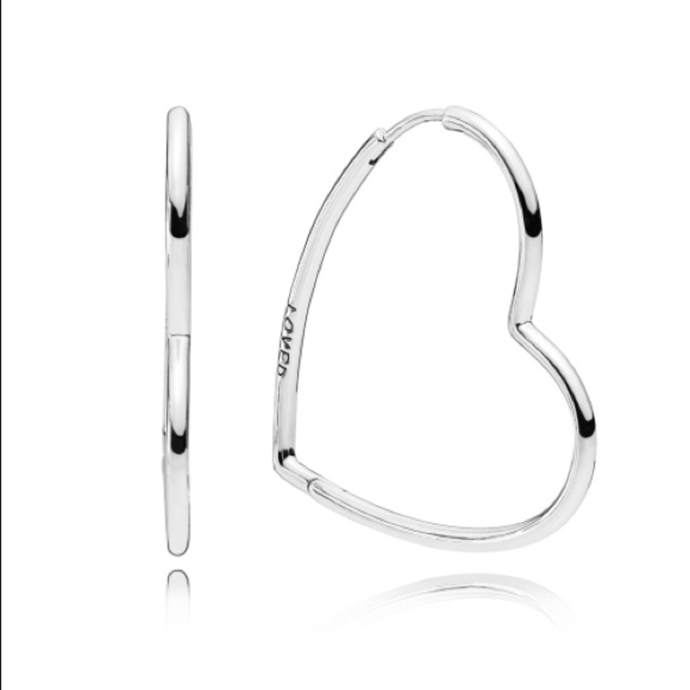 PANDORA heart hoop earrings